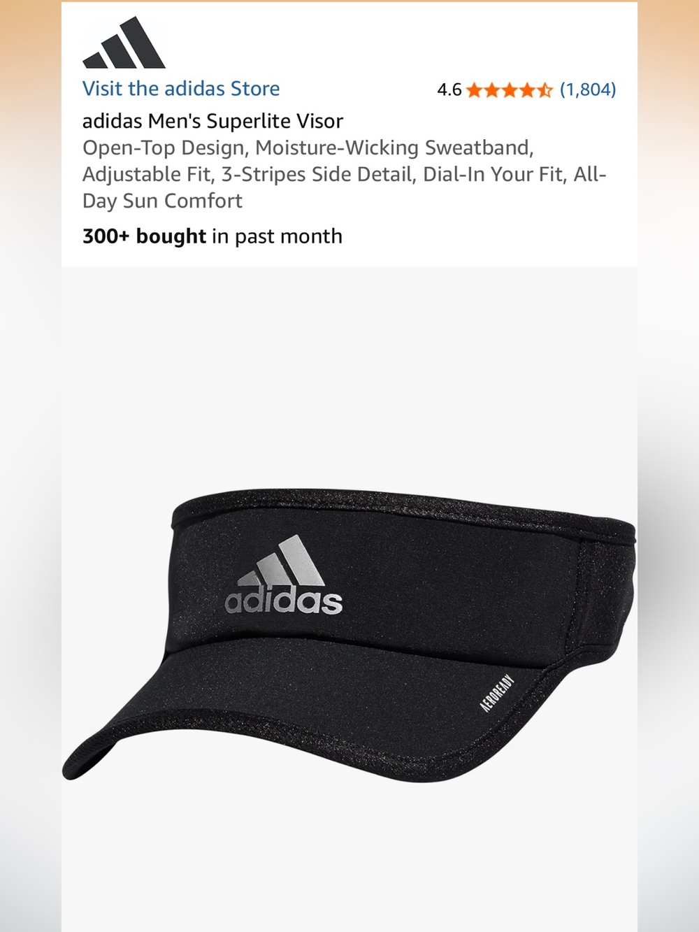 womens black adidas visor - Picture 4 of 4
